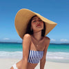 Women's Wide Brim Floppy Sun Hat - Foldable Straw, UV Protection