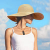 Women's Wide Brim Floppy Sun Hat - Foldable Straw, UV Protection