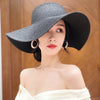 Women's Wide Brim Floppy Sun Hat - Foldable Straw, UV Protection