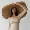 Women's Oversized Wide Brim Sun Hat - Foldable, UV Protection 53cm