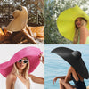 Women's Oversized Wide Brim Sun Hat - Foldable, UV Protection 53cm