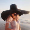 Women's Oversized Wide Brim Sun Hat - Foldable, UV Protection 53cm