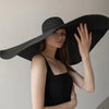 Women's Oversized Wide Brim Sun Hat - Foldable, UV Protection 53cm