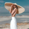 Women's Oversized Wide Brim Sun Hat - Foldable, UV Protection 53cm