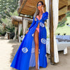 Blue All Seeing Eye - Bikini Dress Cover Up Long Sleeve Kaftan Beach Tunic