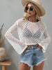 Beach Coverup Knit Trumpet Sleeve Loose Round Neck