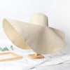 Women's Oversized Wide Brim Sun Hat - Foldable, UV Protection 53cm