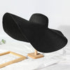 Women's Oversized Wide Brim Sun Hat - Foldable, UV Protection 53cm