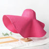 Women's Oversized Wide Brim Sun Hat - Foldable, UV Protection 53cm