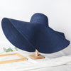 Women's Oversized Wide Brim Sun Hat - Foldable, UV Protection 53cm