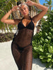 Crochet Knitted See Through Net Dress Sexy Bikini Cover Up